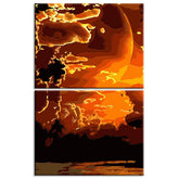 Painting by numbers Beautiful red moon 2-piece shipping from DE